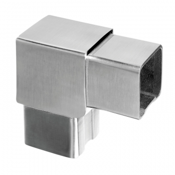 Eckverbinder für Rohr 40 x 40 x 2,0 mm Edelstahl matt geschliffen Modell 4301