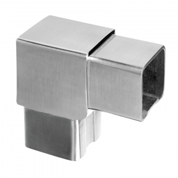Eckverbinder für Rohr 40 x 40 x 2,0 mm fest Edelstahl matt geschliffen Modell 4301