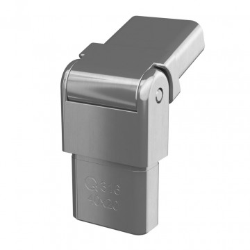 Winkelverbinder 0 bis 70 Grad für Rohr 40 x 20 x 2,0 mm verstellbar Edelstahl matt geschliffen Modell 4312