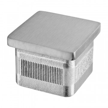 Endkappe flach, Rohr 40 x 40 x 2,0 mm, Modell 5728, Edelstahl