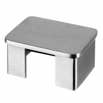 Flache Endkappe für U-Profil-Rohr, 60 x 40 mm, Modell 6734, Edelstahl