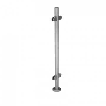 Baluster mit Glasklemmen 180° 42,4 x 2,0 mm 1200 mm  Edelstahl matt geschliffen Modell 9921 - Maßanfertigung