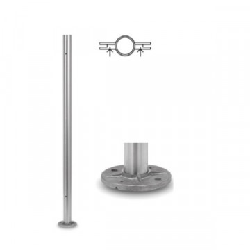 Baluster mit Gewindelöchern 48,3 x 2,0 mm 989 mm Edelstahl matt geschliffen Modell 0962