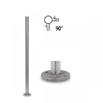 Baluster mit Gewindelöchern 90° 48,3 x 2,0 mm 989 mm Edelstahl matt geschliffen Modell 0962