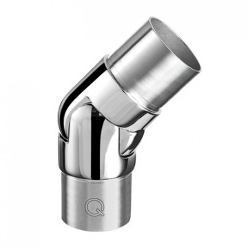 Winkelverbinder 0 bis 70 Grad für Rohr 42,4 x 2,0 mm verstellbar Edelstahl glänzend poliert Modell 0312