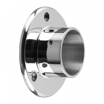 Wandflansch für Rohr 42,4 mm fest Edelstahl blank poliert Modell 0505