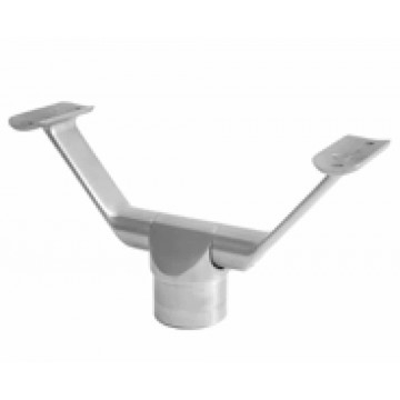 Doppelter Geländerhalter 42,4 x 2,0 mm für Träger 42,4 mm Edelstahl Edelstahl matt geschliffen Modell 0693