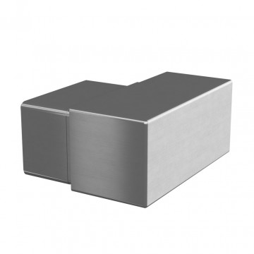 Wandflansch 90 Grad rechts für U-Profilrohr 60 x 40 mm fest Edelstahl matt geschliffen Modell 6508