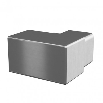 Wandflansch 90 Grad für Rohr 40 x 40 x 2,0 mm fest Edelstahl matt geschliffen Modell 6518