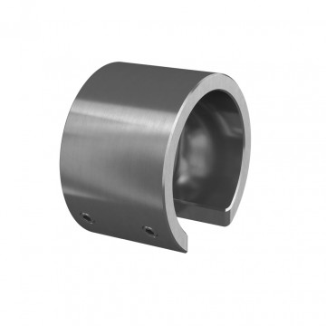 Wandflansch für Blindbefestigung U-Profilrohr 42,4 mm oben rechts fest Aluminium matt geschliffen Modell 6504