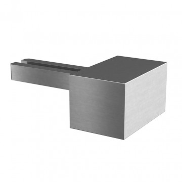 Wandflansch 90 Grad für U-Profilrohr 40 x 40 mm fest Aluminium matt geschliffen Modell 6508