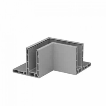 Eckmontage Easy Glass Smart, Aufsatzmontage, Modell 8221, Aluminium (eloxiert)