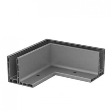 Eckmontage Easy Glass Smart Außenecke, Montage von oben, Modell 8221, Aluminium (eloxiert)