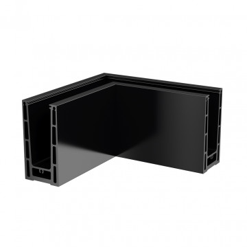 Eckmontage Easy Glass Prime Aufsatzmontage Modell 8411 Aluminium mattschwarz
