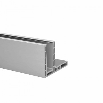 Easy Glass Prime Bodenprofil, Aufsatzmontage, Länge 5000 mm, Modell 8420, Aluminium (roh)