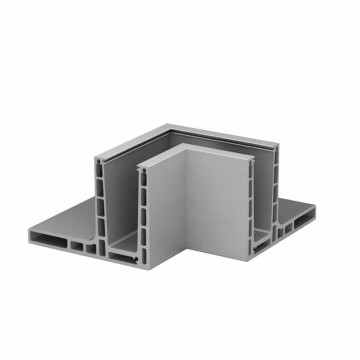 Eckmontage Easy Glass Prime, Aufsatzmontage, Modell 8421, Aluminium (eloxiert)