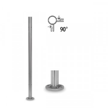 Baluster mit Gewindelöchern 90° 42,4 x 2,0 mm 970 mm Edelstahl matt geschliffen Modell 0934