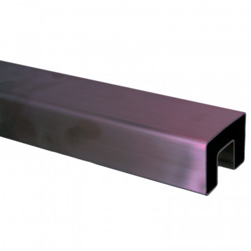 U-Profilrohr 40 x 40 x 1,5 mm Edelstahl-316 (A4) anthrazitgrau