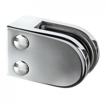 Glasklemme flach Edelstahl poliert Modell 2500