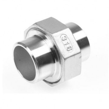 Anschweißmuffe flach BSP, 1 Zoll Edelstahl-316 (A4)