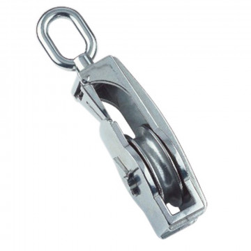 Seil-Klappblock mit Wirbelauge für Seil 15 mm Rolle 75 mm Edelstahl-316 (A4)
