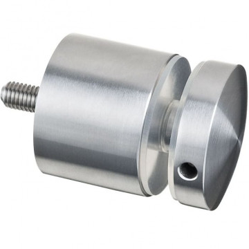 Glasadapter 50 mm flach Länge 20 mm Edelstahl matt geschliffen Modell 0747
