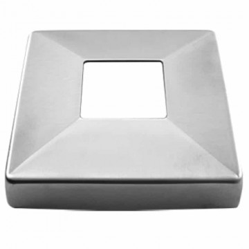 Rosette 108 x 108 x 25 mm Loch 40 x 40 mm Edelstahl matt poliert