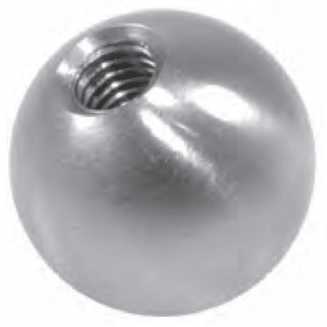 Dekorative Kugel massiv Ø 15 mm Edelstahl matt geschliffen