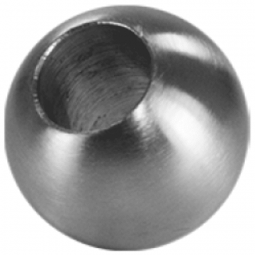 Dekorative Kugel massiv Ø 25 mm Loch Ø 12,2 mm Edelstahl matt geschliffen