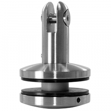 Glasluifel adapter bol Ã˜ 52 mm voor glasdikte 8,76 - 17,52 mm RVS-304 mat geslepen Edelstahl-304