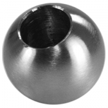 Dekorative Kugel massiv Ø 25 mm Loch Ø 12,2 mm Edelstahl matt geschliffen