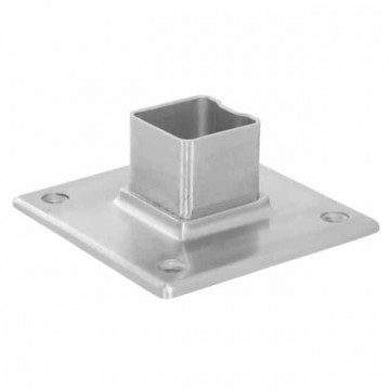Wandflansch für Rohr 40 x 40 x 2,0 mm fest Edelstahl matt geschliffen Modell 0505