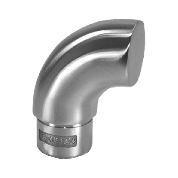 Winkelstück flach kurzes Rohr 33,7 x 2,0 mm Edelstahl
