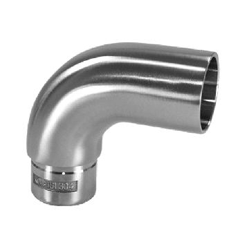 Anschlusskrümmer für Rohr 42,4 x 2,0 mm fest Edelstahl matt geschliffen
