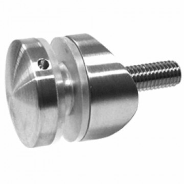 Glasadapter bol met afstandsschijf Ø 30 mm buis Ø 42,4 mm RVS-304 mat geslepen Edelstahl-304