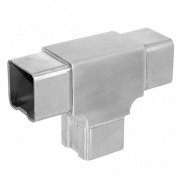 Rohrverbinder für Rohr 40 x 40 x 2,0 mm fest Edelstahl matt geschliffen Modell 0301