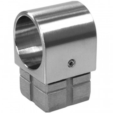 Rohrverbinder 40 x 40 x 2,0 mm für Trägerrohr 33,7 mm Edelstahl matt geschliffen