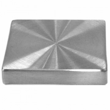 Afdekplaat vierkant 60 x 60 mm voor glasadapter Ã˜ 52 mm RVS-304 mat geslepen Edelstahl-304
