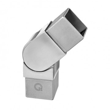 Eckverbinder 0 bis 70 Grad für Rohr 40 x 40 x 2,0 mm verstellbar Edelstahl matt geschliffen Modell 4312