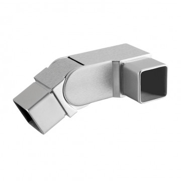 Eckverbinder 0 bis 70 Grad für Rohr 40 x 40 x 2,0 mm verstellbar Edelstahl matt geschliffen Modell 4317