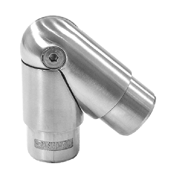 Scharnierverbinder 50 bis -180 Grad für Rohr 33,7 x 2,0 mm verstellbar Edelstahl matt poliert