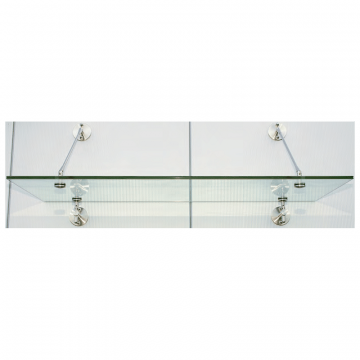 Glasluifel universeel systeem rond klein voor glasdikte 13,52 of 17,52 mm breedte 800 mm RVS-304 mat geslepen Edelstahl-304