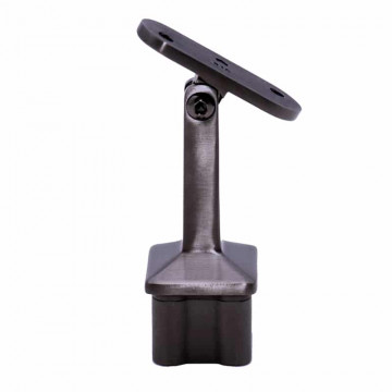 Geländerhalter 40 x 40 x 2,0 mm für Flachträger Edelstahl anthrazitgrau Modell 4442