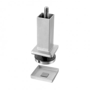 Treppenflansch für Klebeverbindung 40 x 40 mm 100 mm Edelstahl matt geschliffen Modell 4546