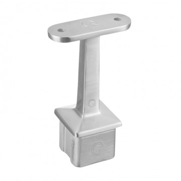 Geländerhalter 40 x 40 x 2,0 mm für Flachträger Edelstahl matt geschliffen Modell 4710