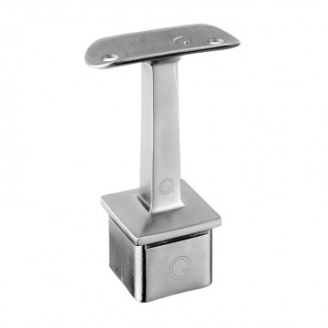 Geländerhalter 40 x 40 x 2,0 mm für Trägerrohr 42,4 mm Edelstahl matt geschliffen Modell 4710