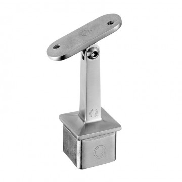Geländerhalter 40 x 40 x 2,0 mm für Flachträger Edelstahl matt geschliffen Modell 4718