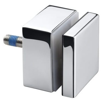 Glasadapter 58 x 58 mm flach Länge 30 mm Edelstahl glänzend poliert Modell 4747