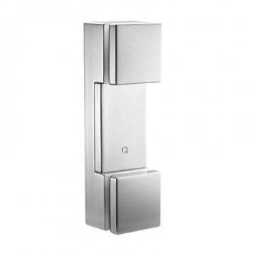 Glasadapter mit Rückwand 210 x 58 mm flach Länge 38 mm Edelstahl matt poliert Modell 4762