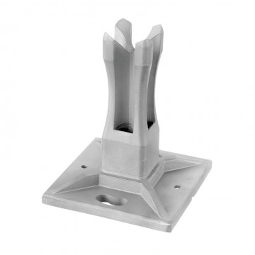 Bodenflansch für Leimfugenrohr 40 x 40 x 2,0 mm Edelstahl roh Modell 4942
